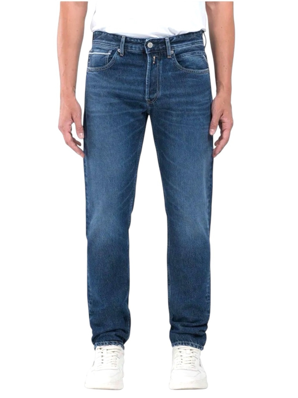 REPLAY Medium Blue Grover Straight-Fit Jeans (33x34)